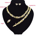 T0240 High Quality 18K Gold-Plated X Teddy Bear I Love You Kids Jewelry Set