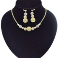 T0299 High Quality 3Color Fashion Rosary Necklace Earrings Set