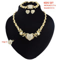 T0240 High Quality 18K Gold-Plated X Teddy Bear I Love You Kids Jewelry Set