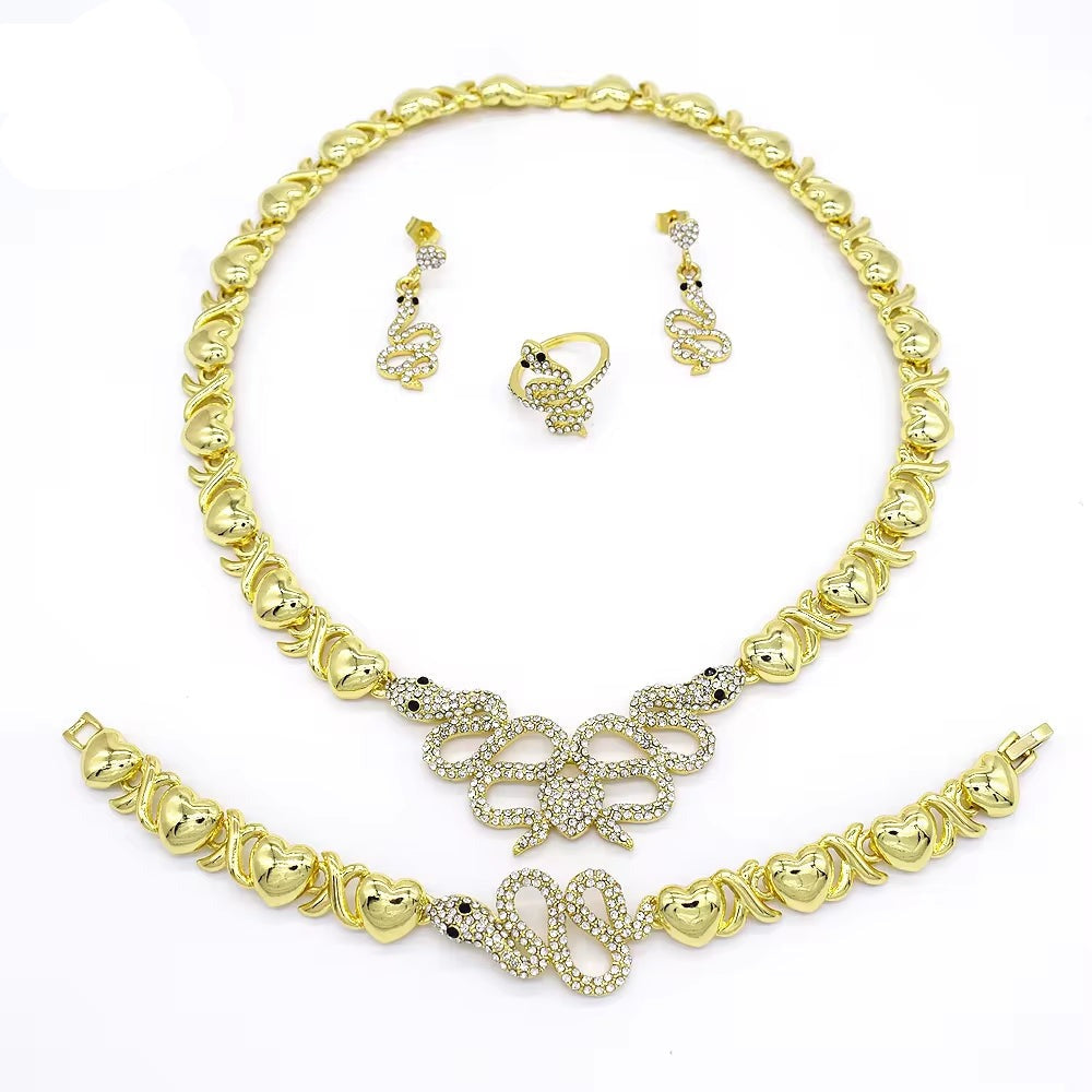 T0296 Wholesale Stone Jewelry Diamond Snake 18K Gold Plated Jewelry for Women Snake Jewelry