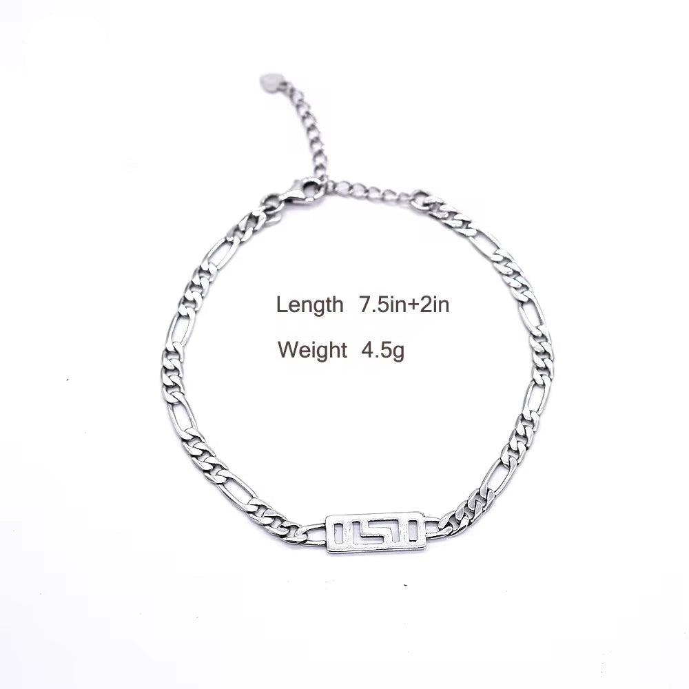 Y0123 Wholesale High Quality S925 Sterling Cuba Link Silver Sterling 925 Silver Cuban Chain Bracelet