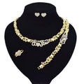 T0224 American Hot Sale High Quality X Water Drop 18 K Gold Plated Jewelry Set