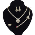 T0293 Free Shipping High Quality 18K Gold-Plated Zircon Necklace Heart-Shaped Jewelry Set