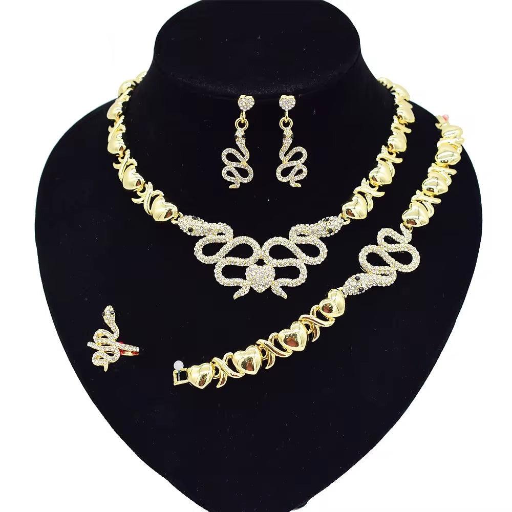 T0296 Wholesale Stone Jewelry Diamond Snake 18K Gold Plated Jewelry for Women Snake Jewelry