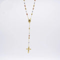 Z029 Gold Rosary Necklace Wholesale Three Colors Holy Father Rosary Beaded Zircon Virgin Mary Necklace