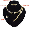 T0240 High Quality 18K Gold-Plated X Teddy Bear I Love You Kids Jewelry Set