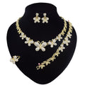 T0247 Wholesale Set Jewelry Gold 18K 4Piece Diamond Butterfly Gold Plating Jewelry 14K Jewelry Set