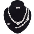 T0283 High Quality Silver Color Fishbone 4Piece I Love You Jewelry Set Big Set African Jewelry