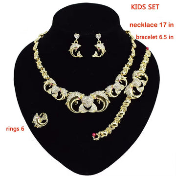 T0265 Latest Design Christmas Gift Cute Girl Dolphin Kids Jewelry Set