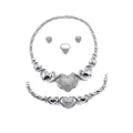 T0285 Wholesale Big Heart Silver Women'S Silver Jewelry Set