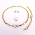 T0173 African High Quality 14K Gold XOXO Plating Jewelry Set