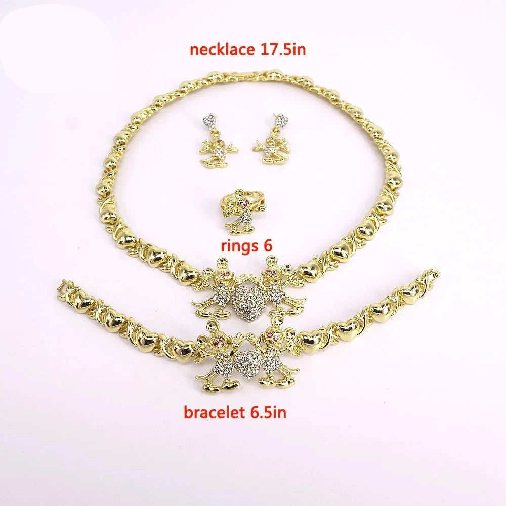 T0264 High Quality 18K Gold-Plated Kids Jewelry Set Children'S Set