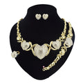 T0244 New Big Heart XO Jewelry Set Hot Sale Wedding High Quality 18K Gold Plated Jewelry Set