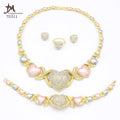 T0311 High Quality USA Latest Design XOXO BIG Heart 3 Colors Fashion Diamond Jewelry Set