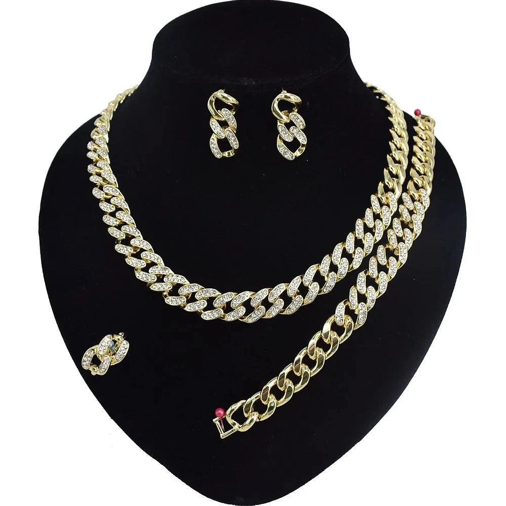 T0173 African High Quality 14K Gold XOXO Plating Jewelry Set