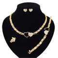 T0245 High Quality 18K Gold Plating Jewelry Women Jewelry Set 14K Gold Plating Diamond XOXO Jewelry Set