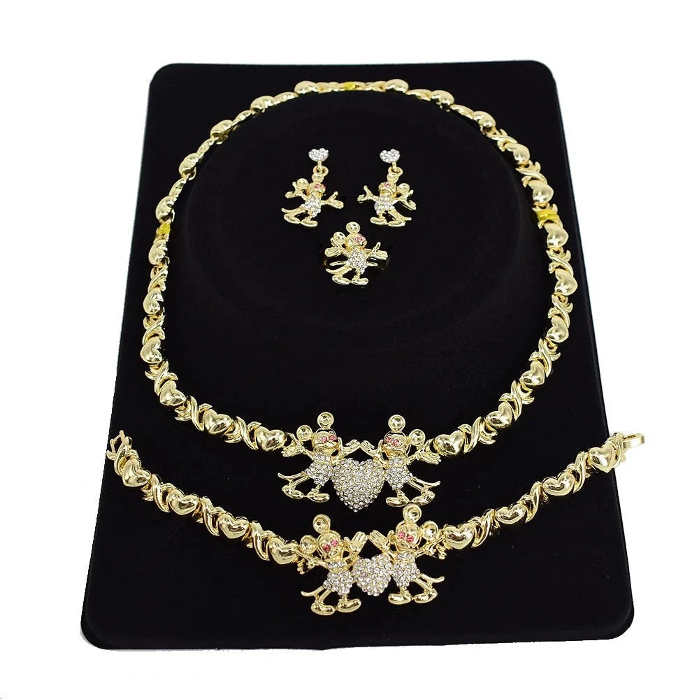 T0264 High Quality 18K Gold-Plated Kids Jewelry Set Children'S Set