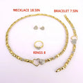 T0173 African High Quality 14K Gold XOXO Plating Jewelry Set