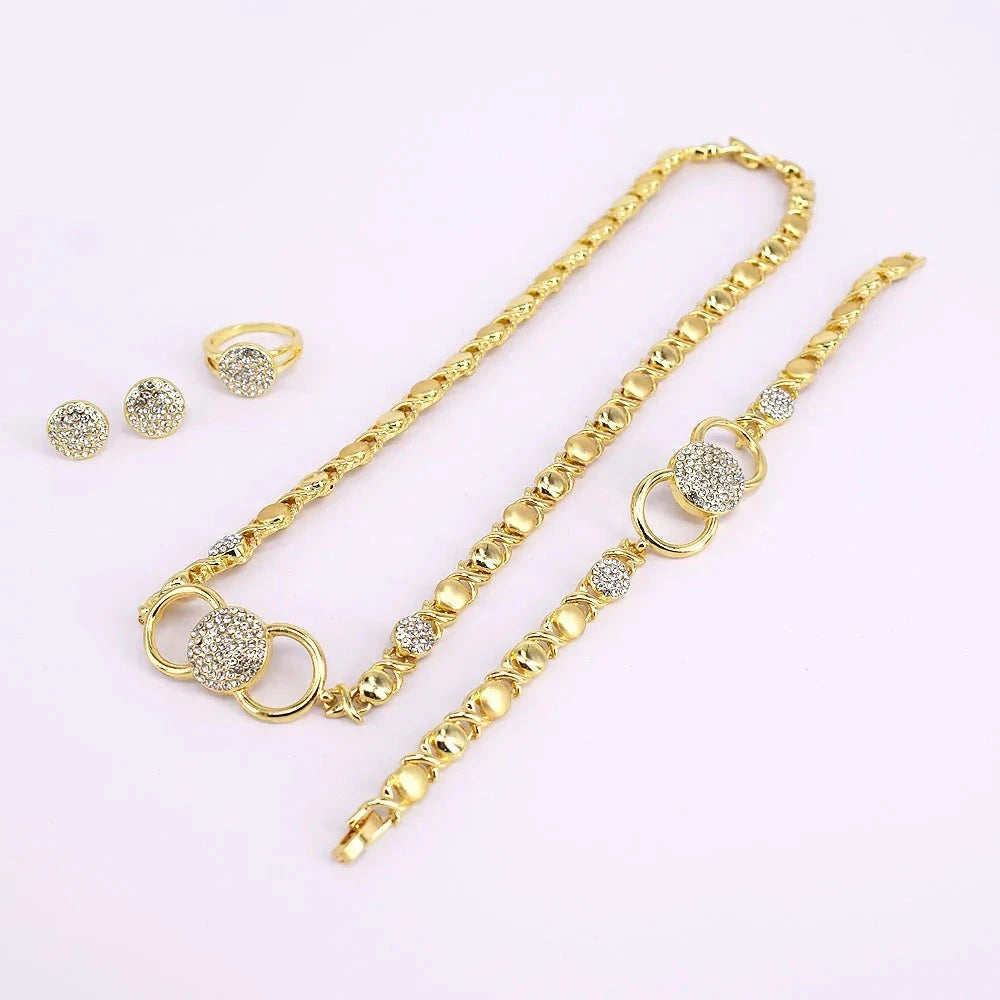 T0225 2020 High Quality 18 K Gold-Plated X O Fashion Jewelry Set