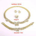 T0260 Hot Sale 2023 Hip Hop Butterfly 18K Gold-Plated Jewelry Set 18K Gold Jewelry Sets