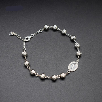 JYB253 Wholesale High Quality S925 Sterling Virgin Mary Rosary Bracelet Sterling Silver 925 Silver Virgin Mary Rosary Bracelet