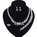 T0276 Mom Gift High Quality Silver Color XOXO MOM Jewelry Set