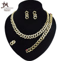 T0245 High Quality 18K Gold Plating Jewelry Women Jewelry Set 14K Gold Plating Diamond XOXO Jewelry Set