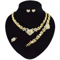 T0235 I Love Your Heart Shaped Diamond 18K Gold Plated Jewelry Set