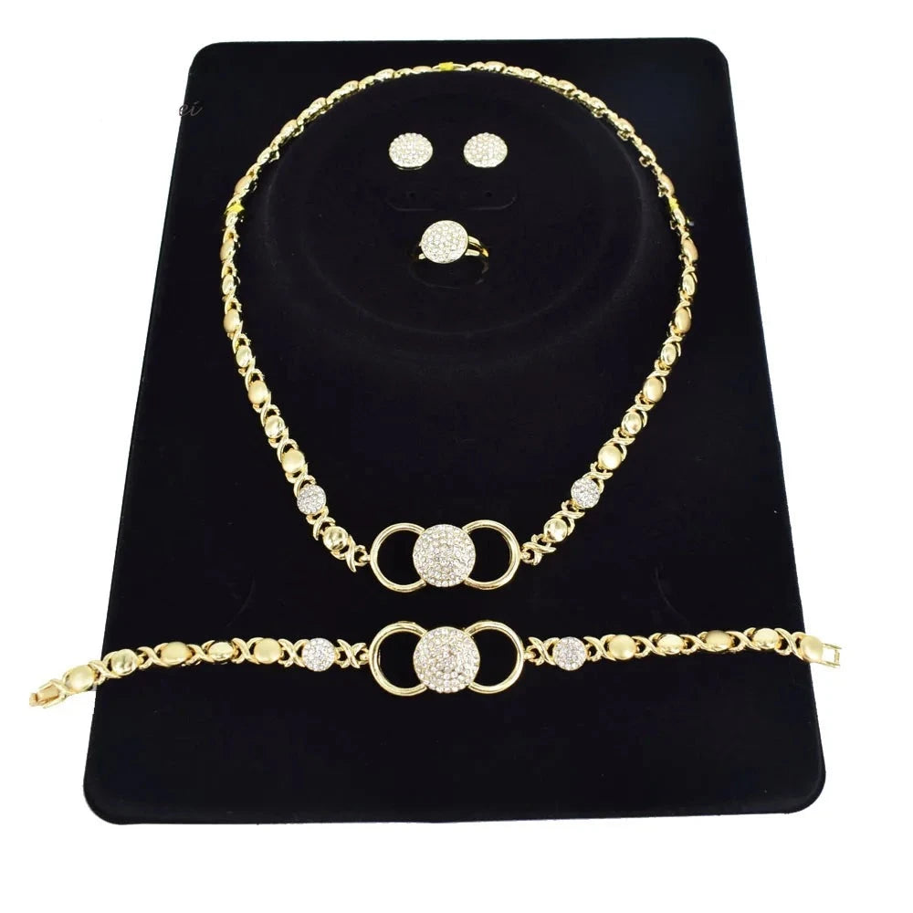 T0225 2020 High Quality 18 K Gold-Plated X O Fashion Jewelry Set