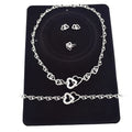 T0280 High Quality Silver Heart 4Piece Silver Jewelry Set