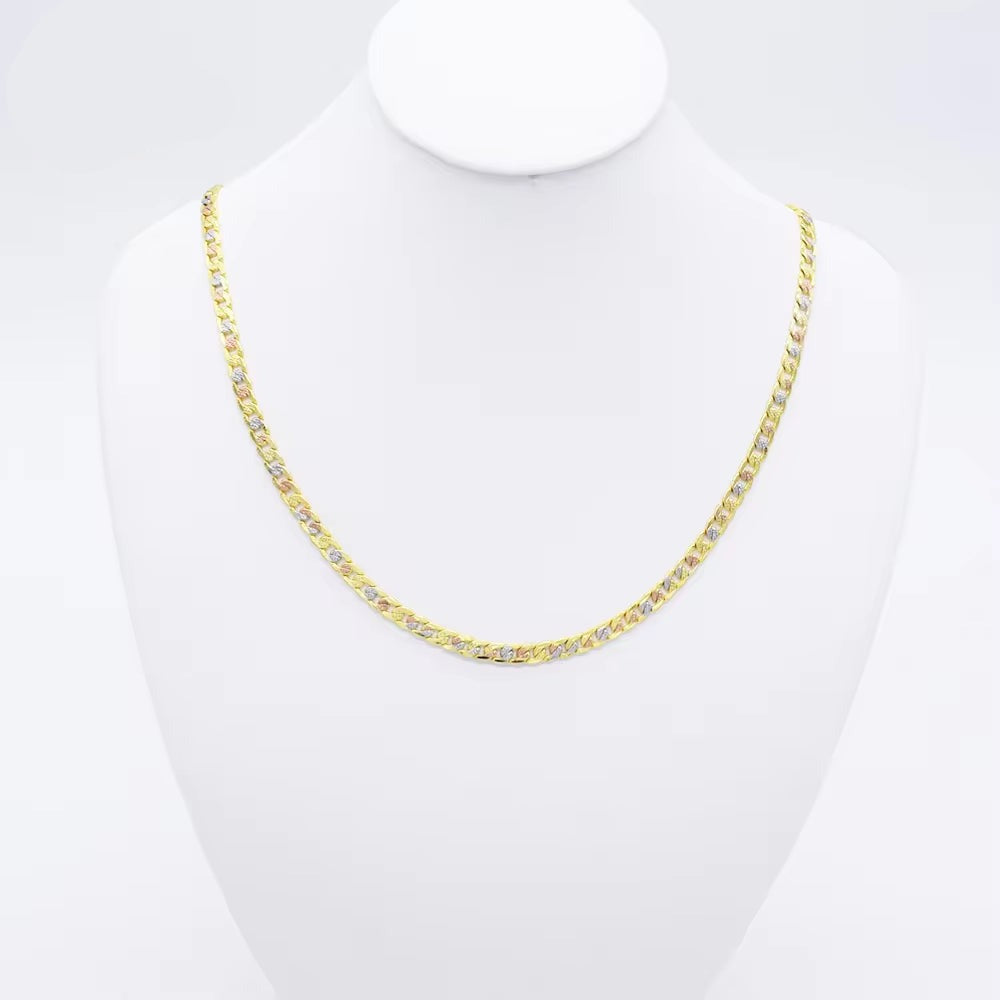 X0178 Wholesale Three Color Chain Necklace High Quality 18K Gold Plated 24 Inch Jewellery Necklace