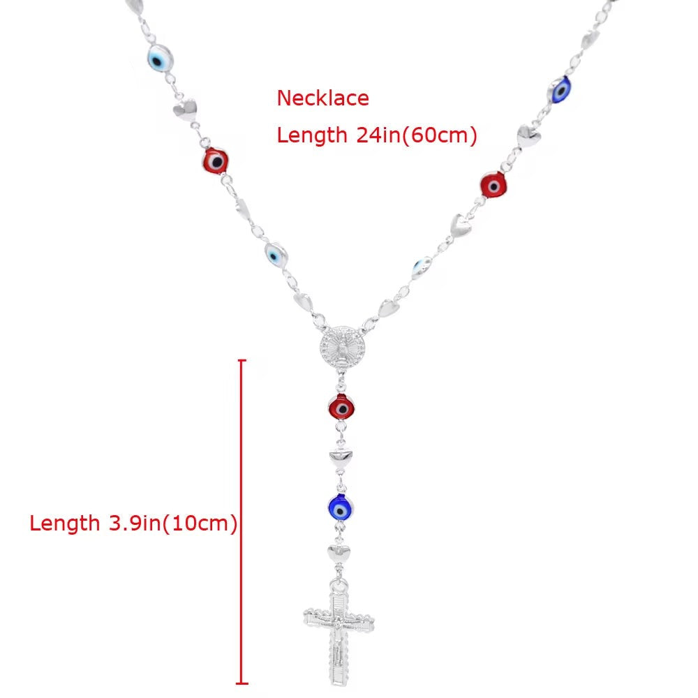 X0198 New Design Evil Eyes Religious Necklace SILVER COLOR Religious Pendant Necklace