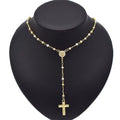 Z019 Gold Rosary Necklace Wholesale Three Colors Zircon Religious Jewelry Rosary Beaded Necklace