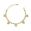 S0358 Wholesale Summer Colorful High Quality Zircon Tortoise Anklet Women'S Heart Anklet