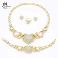 T0311 High Quality USA Latest Design XOXO BIG Heart 3 Colors Fashion Diamond Jewelry Set