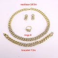 T0257 High Quality 18K Gold Plated Women'S Hip Hop Jewelry Set