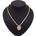 T0293 Free Shipping High Quality 18K Gold-Plated Zircon Necklace Heart-Shaped Jewelry Set