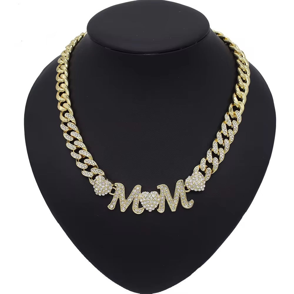 T0275 Mom Gift High Quality 14K Gold-Plated Cuban Chain MOM Jewelry Set Jewelry Chain