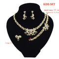 T0269 Fashion Kids Jewelry Set 14K Gold Plated Girl Cute Unicorn Jewelry Set