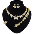 T0247 Wholesale Set Jewelry Gold 18K 4Piece Diamond Butterfly Gold Plating Jewelry 14K Jewelry Set